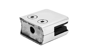 Стеклодержатель штампованный, под стекло 10 мм (5+5 мм), квадратный под стойку Ø38.1 мм (40х24х48 ) полированный AISI 304 k351-10 купить в Уфе