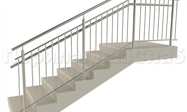 Нержавеющие ограждения с вертикальным заполнением 'частокол' - вариант №4 купить в Уфе