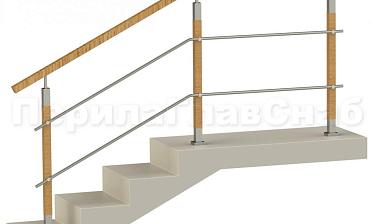 Два ригеля на держателях, квадратный деревянный поручень и квадратные деревянные стойки купить в Уфе