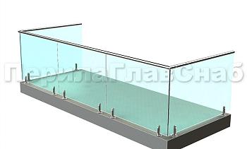 Балконные ограждения из стекла на министойках в Уфе. Готовые проекты ПерилаГлавСнаб