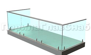 Балконные ограждения из стекла на министойках купить в Уфе