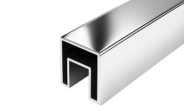 Труба 40х40 мм с пазом 24 х 24 под стекло, AISI201 #600 k856-3 купить в Уфе