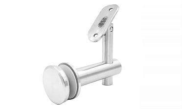 Выносной держатель поручня на стекло 8-20 мм, регулируемый, с ложементом, шлифованный, AISI 304, уценка Фk241-У купить в Уфе