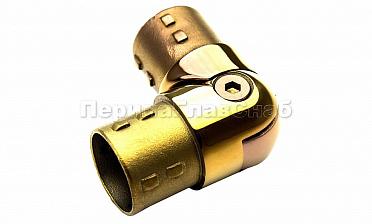 Поворот литой, внутренний, шарнирный, под Ø38.1 мм, под золото (AISI 304) Фk250-88 купить в Уфе