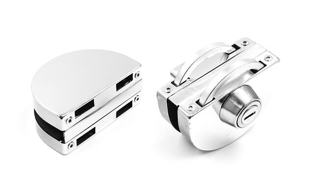 Замок для стеклянной двери с ответной частью на стекло, без вырезов, нержавеющая сталь AISI 201, полированная t109-201 PSS