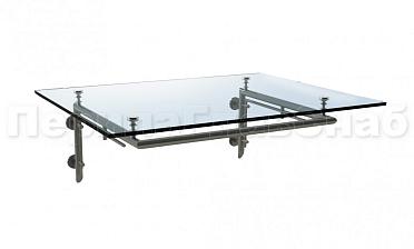 Стеклянный козырек на Г-образном каркасе - вариант 1 купить в Уфе