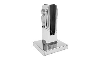 Стеклодержатель напольный 50х50х160 мм, литой, плоский, без сверления, нержавеющая сталь AISI 304, полированная k275-3 купить в Уфе