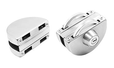 Замок для стеклянной двери с ответной частью на стекло, без вырезов в стекле шлифованный t109 SSS купить в Уфе