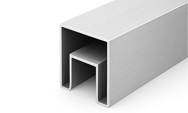 Труба 40х40 мм с пазом 24х24 под стекло, 6000 мм, алюминиевая, анодированная Фk856-3 AL купить в Уфе