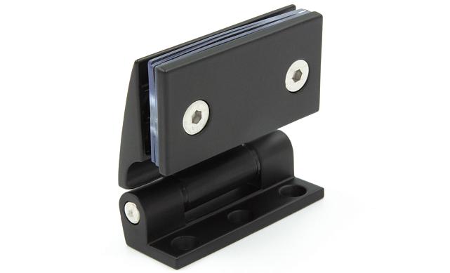 Петля для душевой стена-стекло 90°, односторонняя, без реза, нержавеющая сталь AISI 304, черная t315 BL  2