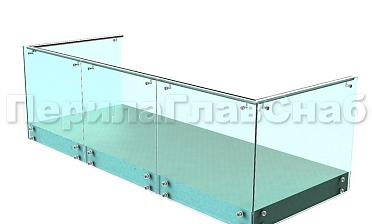Ограждения на несущем стекле с торцевым креплением для балкона купить в Уфе