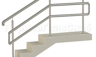 Нержавеющие ограждения с двойным поручнем без ригелей - вариант 1 купить в Уфе