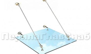 Стеклянный козырек на вантах купить в Уфе