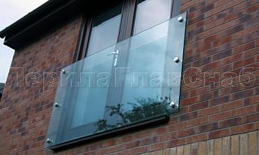 Ветрозащитное ограждение без стоек, на точечном креплении в торец купить в Уфе