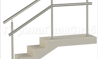 Ограждения с квадратным поручнем и дополнительным поручнем без ригелей купить в Уфе