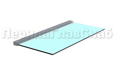 Козырек на алюминиевом профиле ,вынос до 950мм k671-100-2.4 купить в Уфе