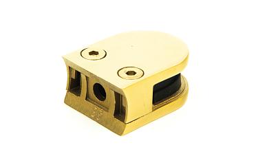 Стеклодержатель литой с вставками под стекло 8 мм (4+4 мм), закругленный под Ø38.1 мм, 40х22х50, золотой k001-88 купить в Уфе