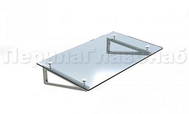 Стеклянный козырек на консоли из трубы купить в Уфе