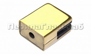 Стеклодержатель штампованный квадратный на плоскость для стекла 8 мм (4+4 мм), полированный, под золото (AISI 304) Фk352-88 купить в Уфе