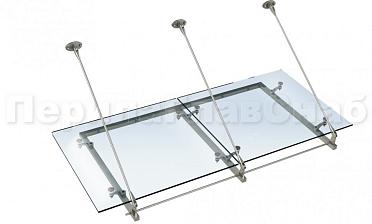 Стеклянный козырек на вантах и профильном каркасе купить в Уфе