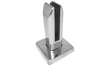 Стеклодержатель напольный, плоский 45х50х160 мм, для стекла 10 - 12 мм, полированный, без сверления стекла AISI 304 k282 купить в Уфе