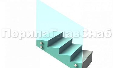 Ограждение без поручня на точечном креплении на лестнице купить в Уфе