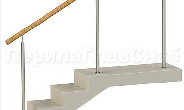 Нержавеющие ограждения без ригелей с пластиковым поручнем купить в Уфе