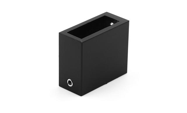 Коннектор стена-труба для прямоугольного трека 30х10 мм, нержавеющая сталь AISI 304, черная t463 BL 6