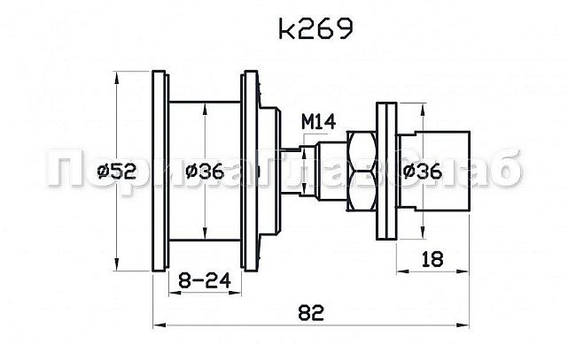 Стеклодержатель (рутель) под стекло толщиной от 16 до 24 мм, полированный (AISI 304) k269 3