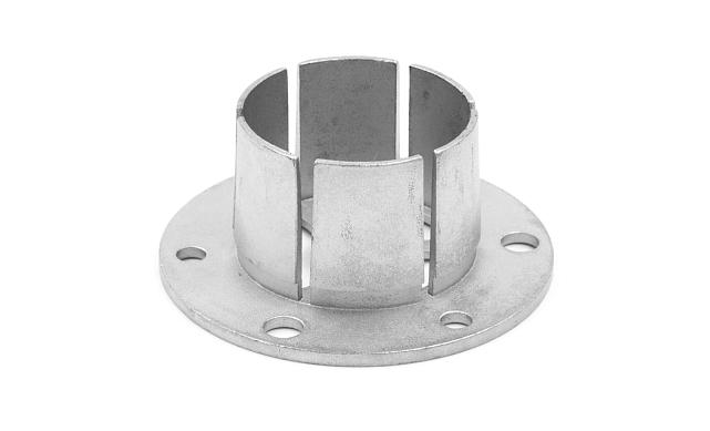 Цанга под трубу Ø50.8 мм, полированная, низ 10х90 под анкер 10 мм, 3 анкера М8, (AISI 304) k220 3
