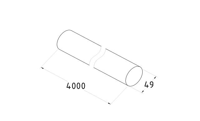 Пластиковый поручень текстурный, цвет Дуб, Ø49мм, длина 4м k891-2  2