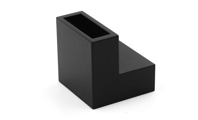 Соединитель труба-труба для трека 30х10 мм, 90°, нержавеющая сталь AISI 304, черная t460 BL 6