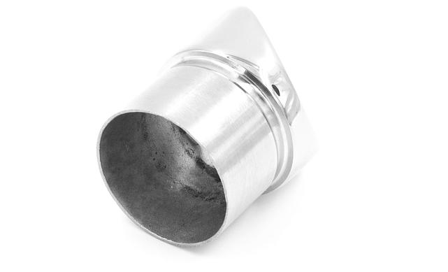 Наконечник седловина прямая 90° на стойку Ø38.1 мм, под поручень Ø38.1 мм, литая, полированная, AISI 304, k044-2 4