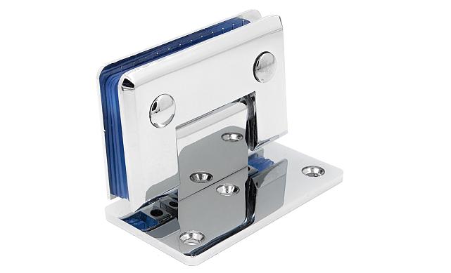 Петля для душевой кабины стена-стекло 90° с односторонним креплением, 90*55, цинк, полированная t305 PZn 5