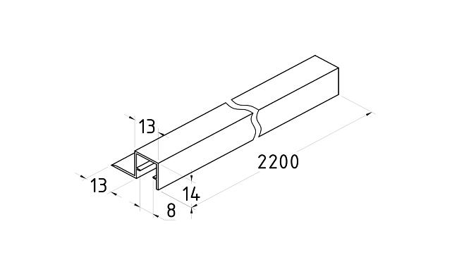 Уплотнитель для стекла в душевую кабину 8 мм, стекло-стекло 2200 мм t202 2