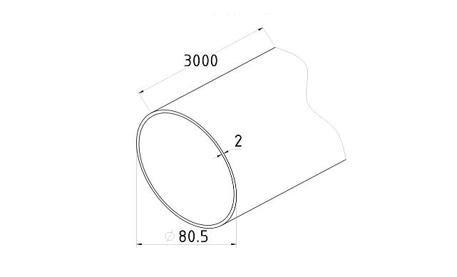 Тубус картонный 80,5мм для уплотнителей , дл. 3000 мм, стенка 2,0 Ф-0179-2 2