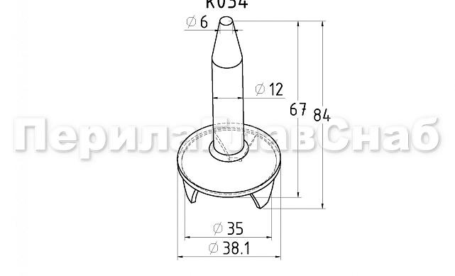 Наконечник палец (солдатик) на стойку Ø38.1 мм, без ложемента, литой, полированный, под сварку, облегченный, нержавеющий AISI 304, k034 2