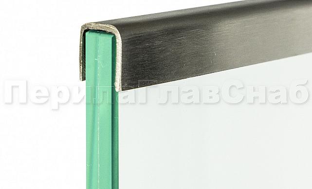 Профиль П-образный, L=2000 мм, t=1.5 мм, для стекла 16 мм, шлиф. (AISI 304) Ф-0456 4