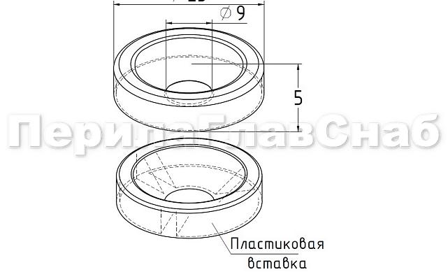 Шайба М8, штампованная, пластик, полированная, т=0.5мм, (AISI 304) k270-2 2