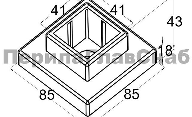Цанга под 40х40 мм, под золото (AISI 304) Фk333-88 2