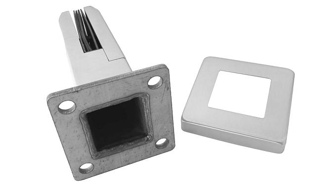 Стеклодержатель литой напольный, плоский 50х50х190 мм, шлифованный (AISI 304) Фk275-2 7