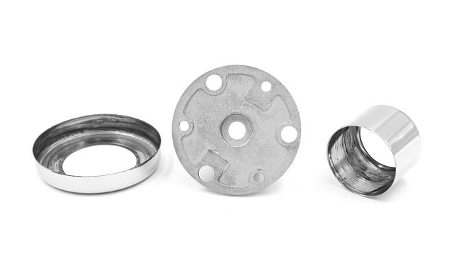 Цанга под трубу Ø42.4 мм, полированная #600, AISI 304, 3 отв. Ø7 мм, 3 отв. Ø9 мм, k334 5