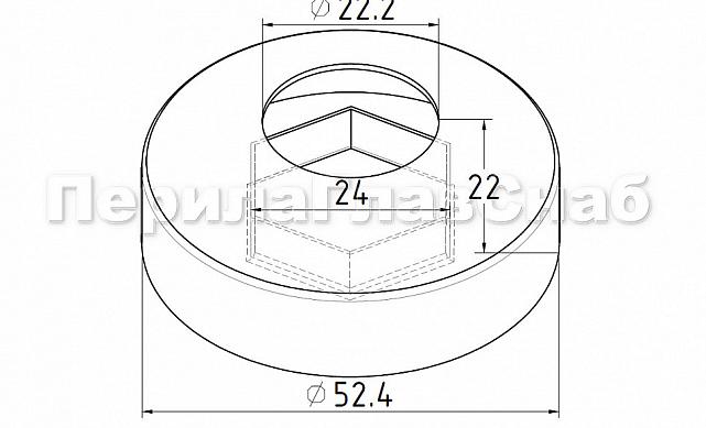 Крышка точечного держателя, отверстие 22 мм, полированная, (AISI 201) k055-4 3
