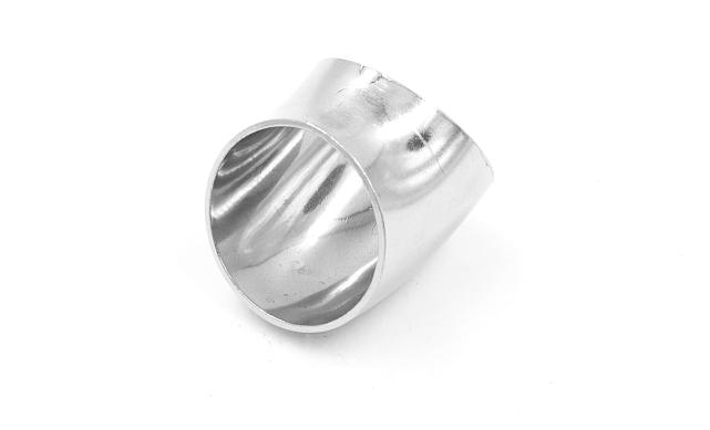 Отвод поручня под сварку Ø38.1х100/2х1.35 мм, 45°, полированный 400 Grit, (AISI 304) k095-45 3