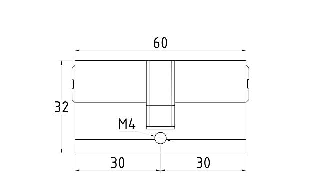 Замок угловой с круглым ригелем, вырез 14, нержавеющая сталь AISI 304, полированная t150-2 PSS 4