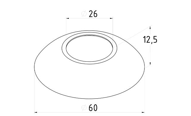 Низ стойки малый Ø25.4 мм, S=0.4 мм, 60 мм, AISI 304 k331-4 3