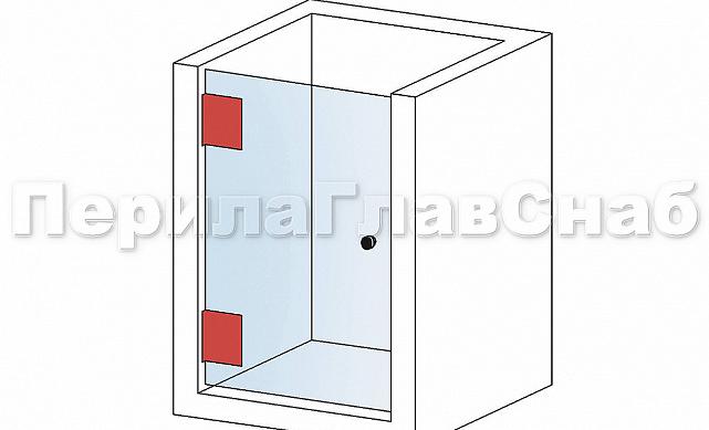 Петля для душевой кабины стена-стекло 90° 90х55 мм AISI 304, шлифованная  t301 SSS 2