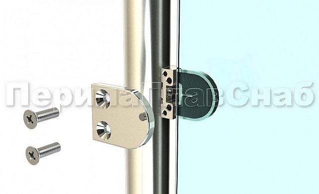 Готовая стойка Ø38,1х950 мм деревянная, со вставками из нержавеющей стали 2х100 мм с 2 стеклодержателями k741-2-L 4