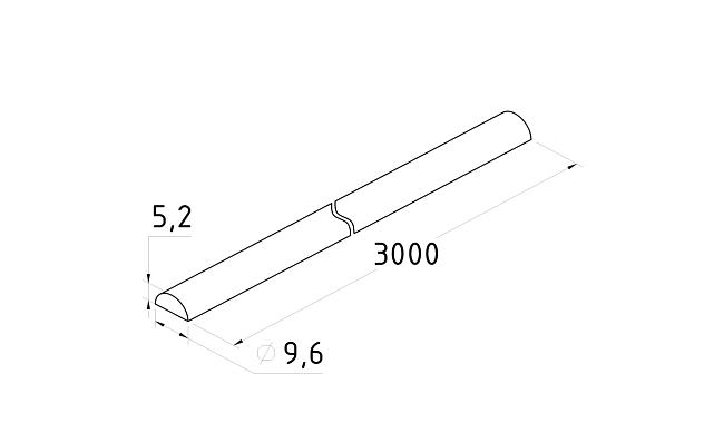 Порог для душевых пластиковый 3000 мм, прозрачный, t218 3