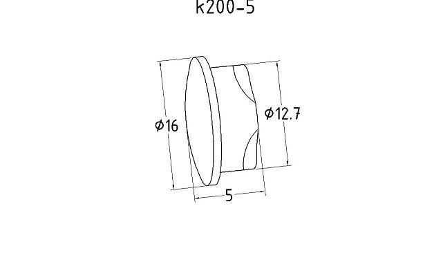 Заглушка фигурная штампованная (под клей) 16x1.5x0.5 AISI 304 полированная k200-5 2
